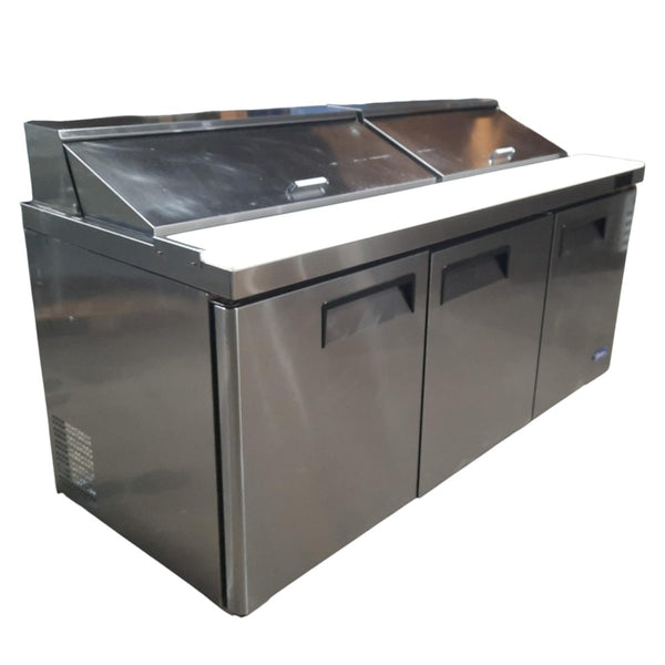 Atosa MSF8304GR Refrigerated Megatop Prep Table - 3 Solid Doors - 72 Inch