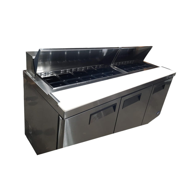 Atosa MSF8304GR Refrigerated Megatop Prep Table - 3 Solid Doors - 72 Inch