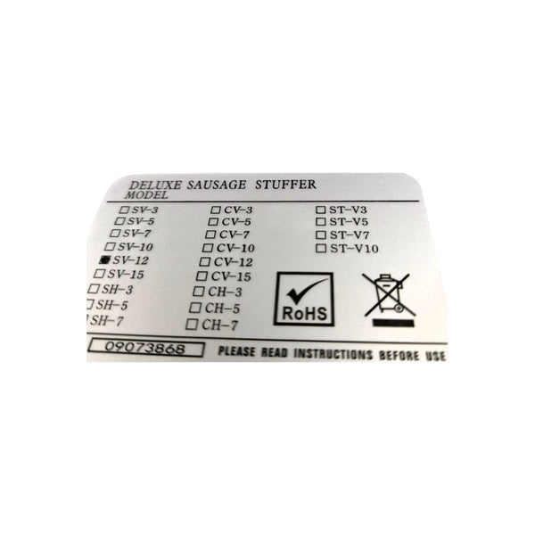 Fuego SV-12 Deluxe Sausage Stuffer