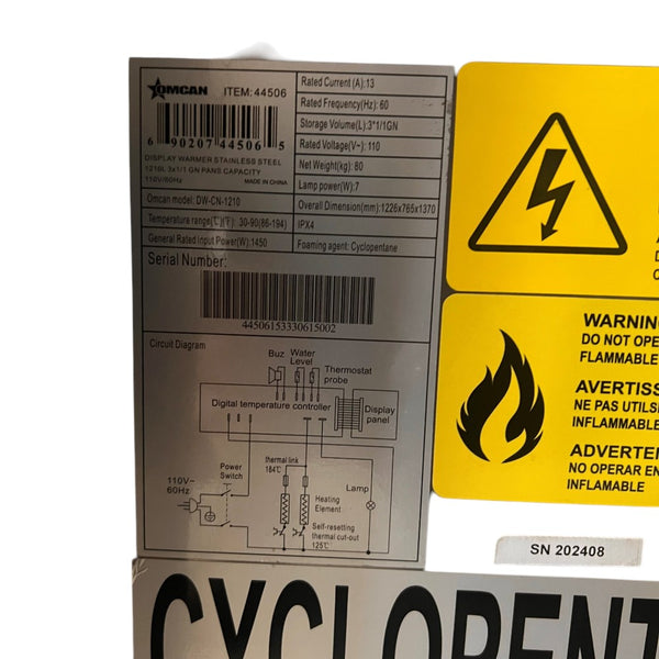 Omcan 44506 Well Steam Table - 48''