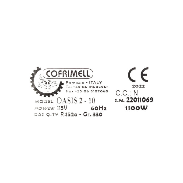 Cofrimell Oasis 2-10 Slush Machine - 2 Tank