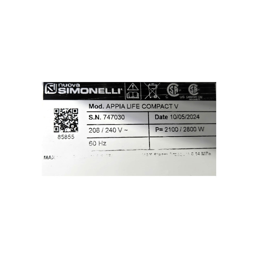 Nuova Simonelli Appia Life Compact V - 2 Group Espresso Machine - White