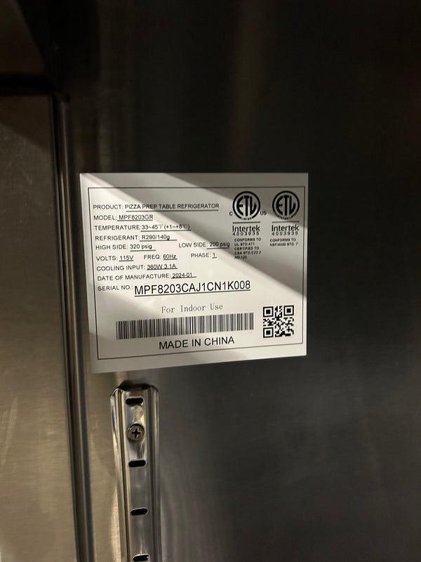 Atosa MPF8203GR Pizza Pre Refrigerator - 3 Door