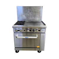 Atosa AGR-2B-24GR Propane Range - Two Open Burners - 24 Inch Griddle - 36 Inch