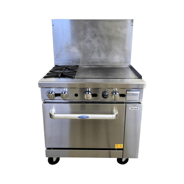 Atosa AGR-2B-24GR Propane Range - Two Open Burners - 24 Inch Griddle - 36 Inch