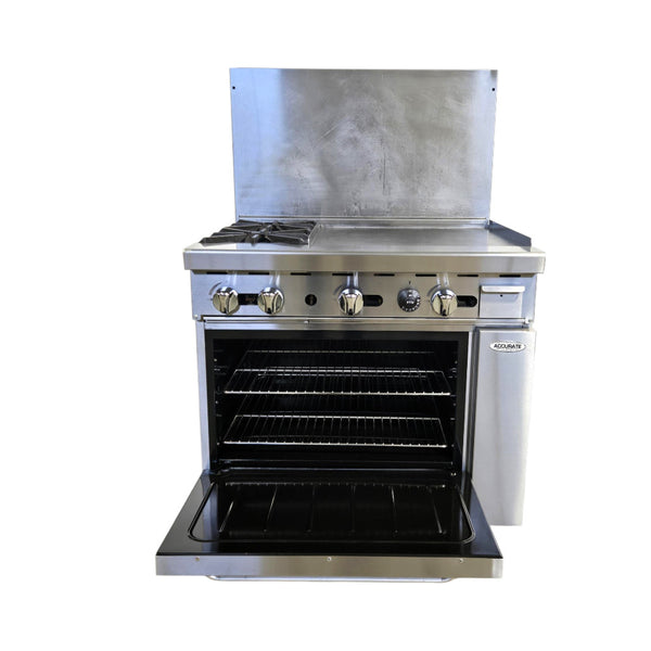 Atosa AGR-2B-24GR Propane Range - Two Open Burners - 24 Inch Griddle - 36 Inch