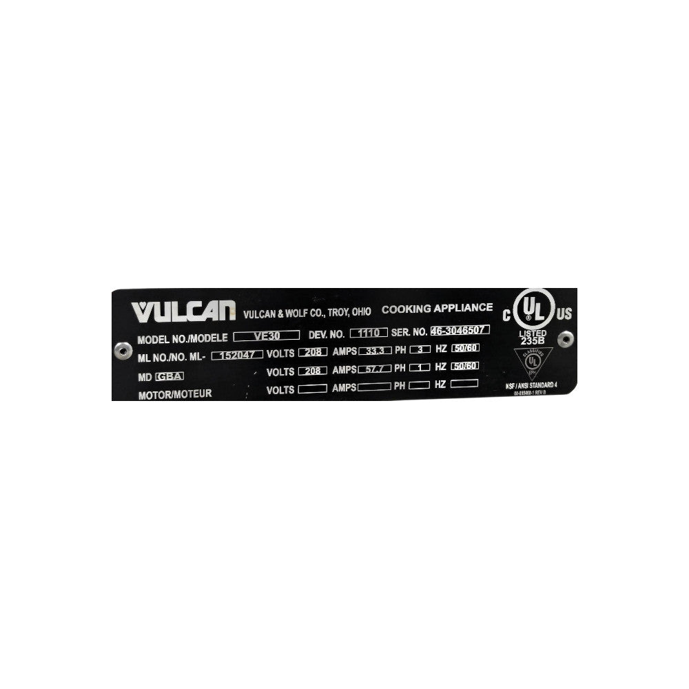 Vulcan VE30 Tilting Skillet Braising Pan - 30 Gallon