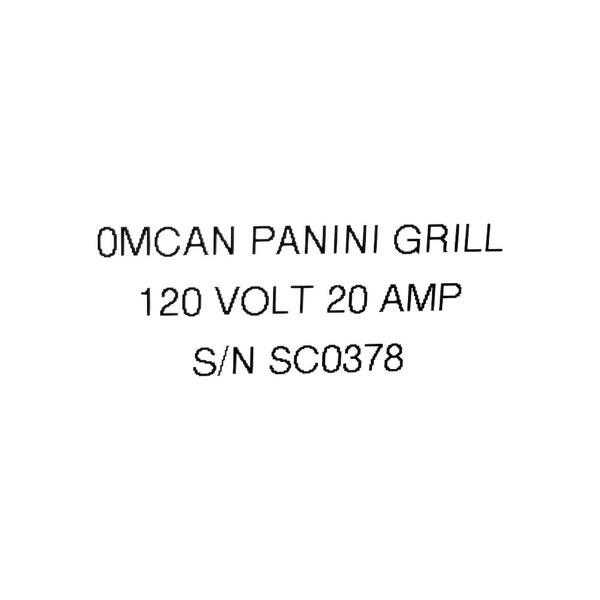 Omcan 11377 Ribbed Panini Grill - 10 x 14