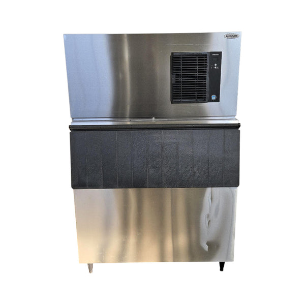 Hoshizaki IM-500SAB Square Cuber Icemaker 489lbs per 24hrs with B-700SF Stainless Steel Ice Storage Bin - Up to 550lbs