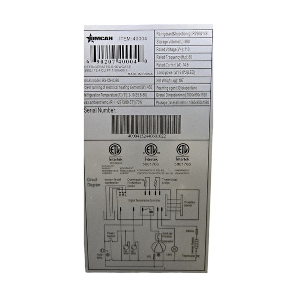 Omcan RS-CN-0380 Refrigerated Merchandiser