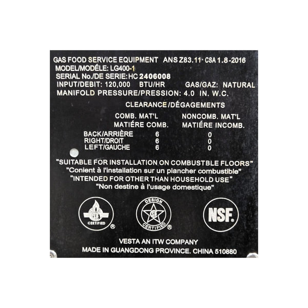 Vulcan LG400 Fryer - Natural Gas