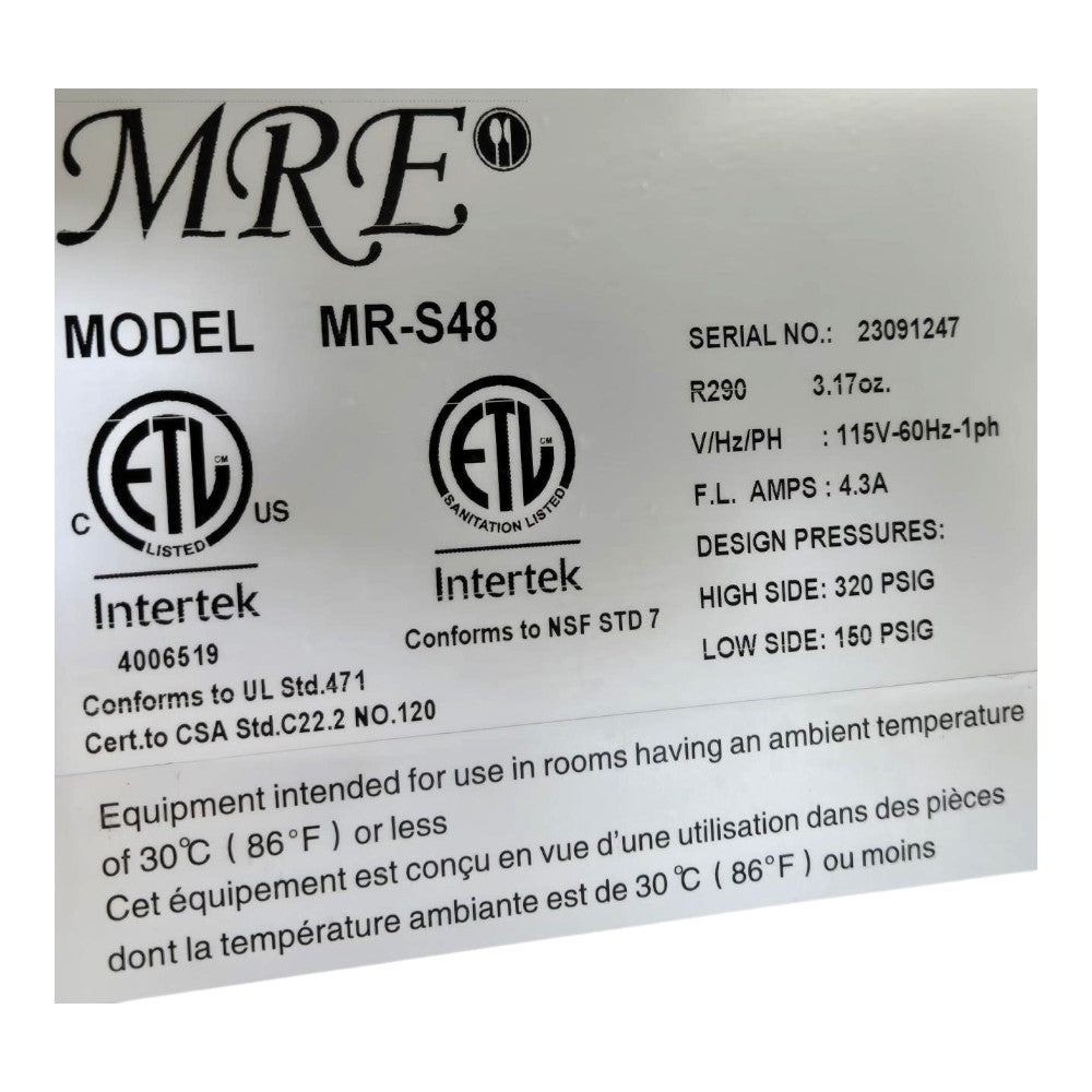 Marco's Restaurant Equipment MR-S48 Refrigerated Prep Table
