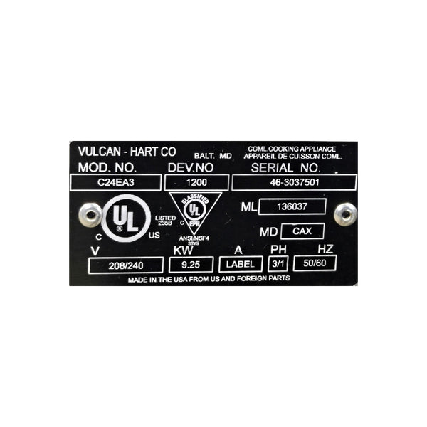 Vulcan C24EA3 Countertop Convection Steamer with Stand