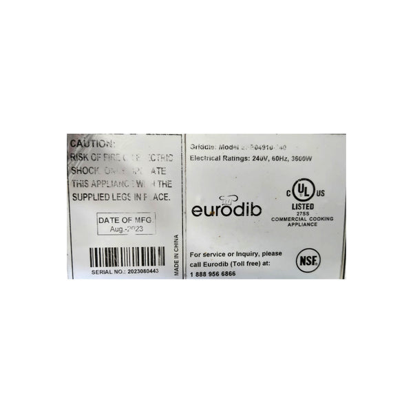 Eurodib SFE04910-240 Griddle
