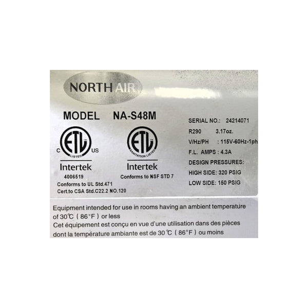 North Air NA-S48M Sandwich Cooler with Cover and TFGSG-1948 Lit Sneeze Guard