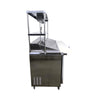 Celcold CMT7230 Megatop Refrigerated Prep Table - 3 Solid Door with Double Overshelf and Heat Lamp - 72 Inch