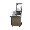 Celcold CMT7230 Megatop Refrigerated Prep Table - 3 Solid Door with Double Overshelf and Heat Lamp - 72 Inch