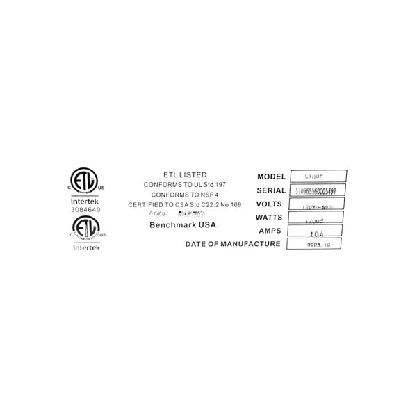 Benchmark 51096 Food Warmer
