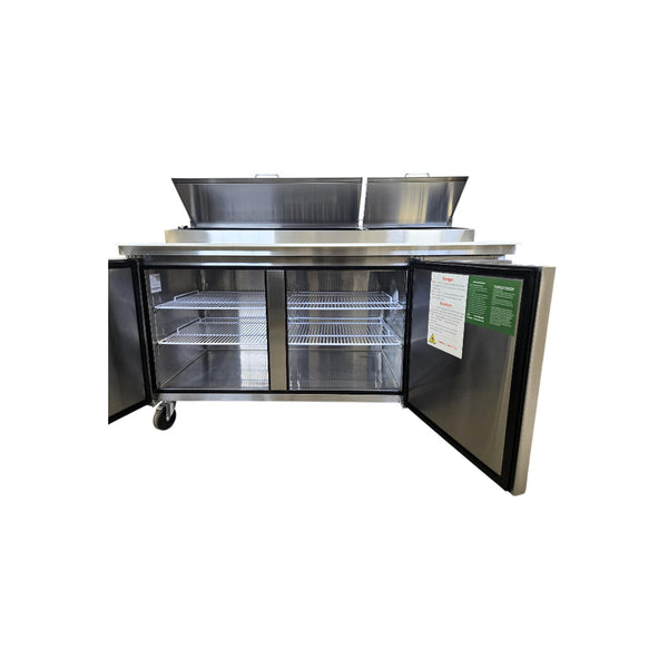 Atosa MPF8202GR Refrigerated Prep Table - 2 Solid Door - 67 Inch