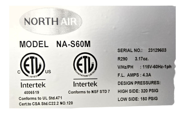 North-Air NA-S60M Double Door 60 inch Refrigerated Mega Top Sandwich Prep Table