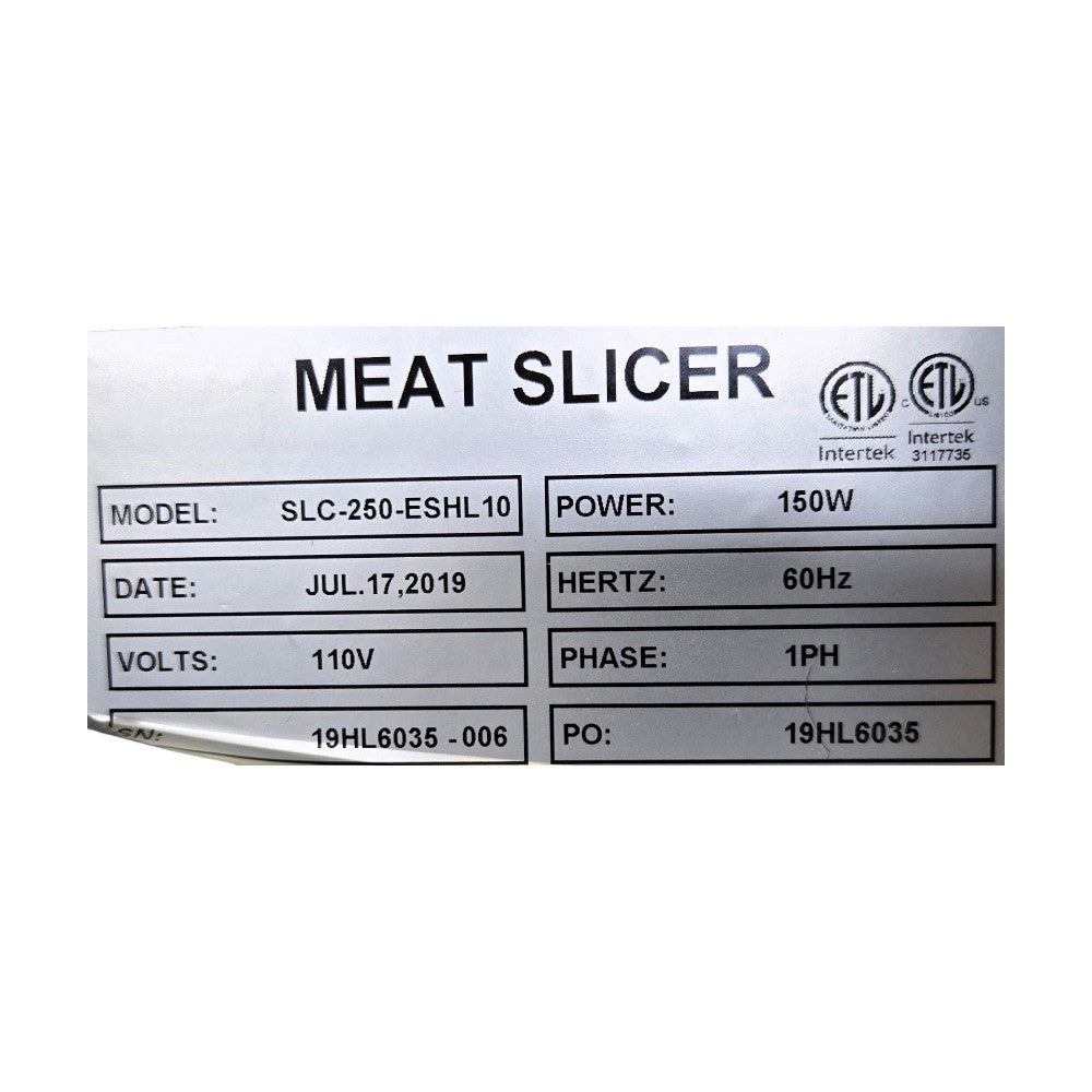 Maple Leaf Restaurant SLC-250-ESHL10 Meat Slicer