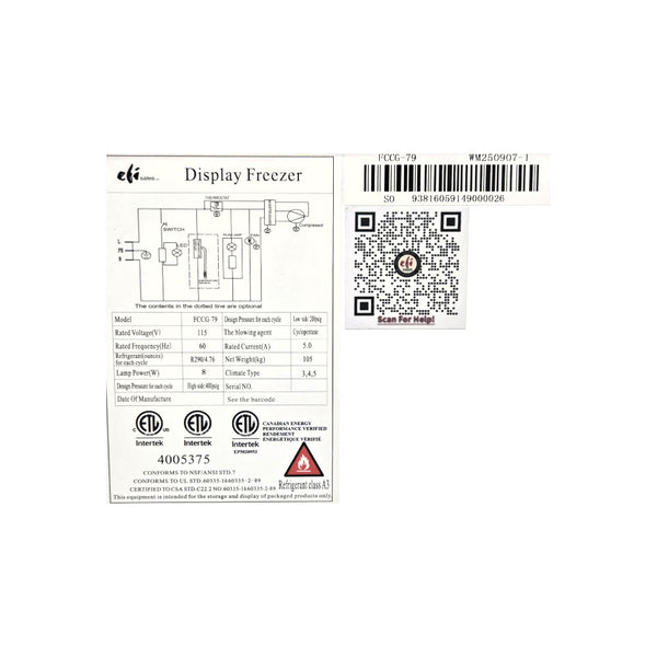 EFI FCCG-79 Display Freezer