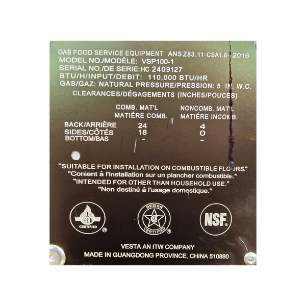 Vulcan VSP100-1 Stock Pot Range - Nat Gas