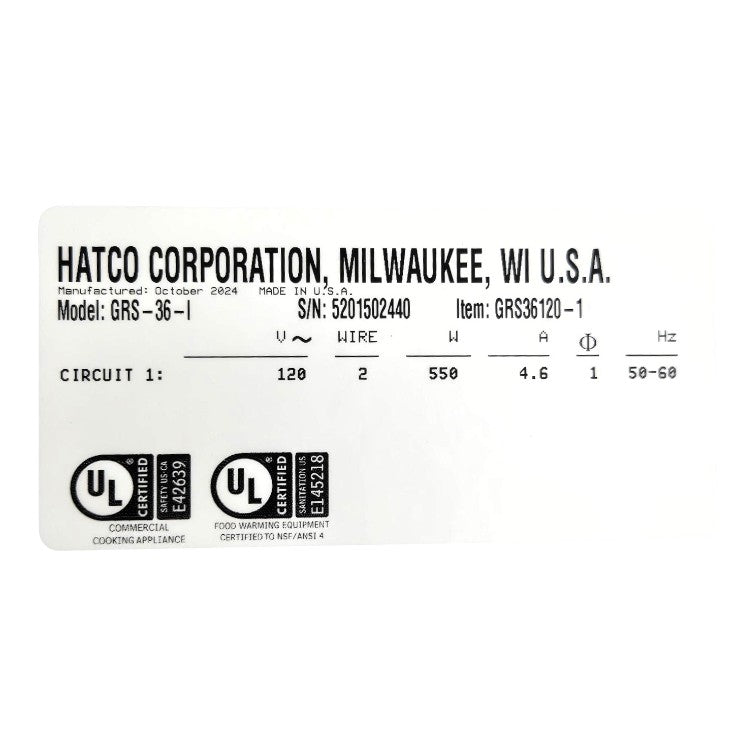 Hatco GRS-36-I Heated Shelf