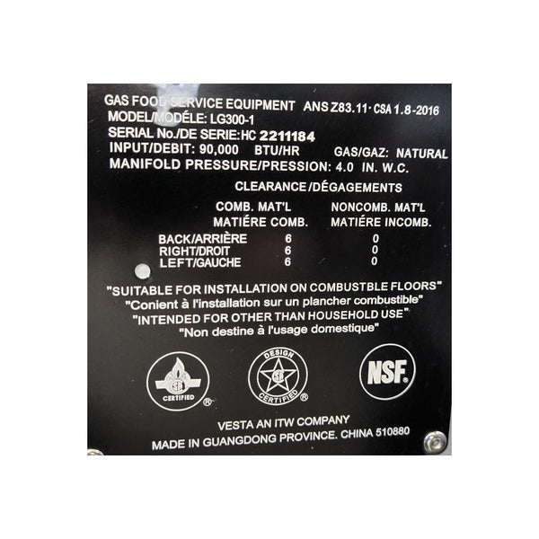 Vulcan LG300-1  35-40 Lb Fryer - Nat Gas