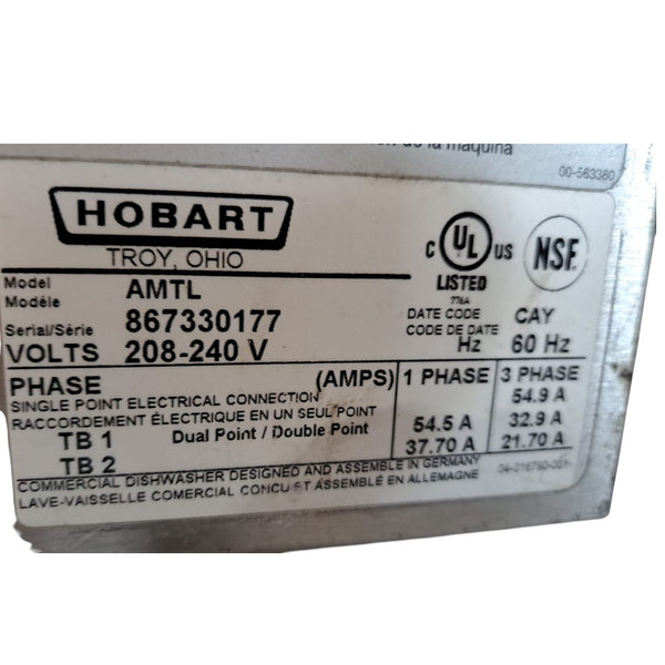 Hobart AMTL Two Level Door-Type Dishwasher