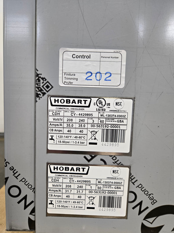 Hobart CDH-1 Dishwasher - NEVER USED