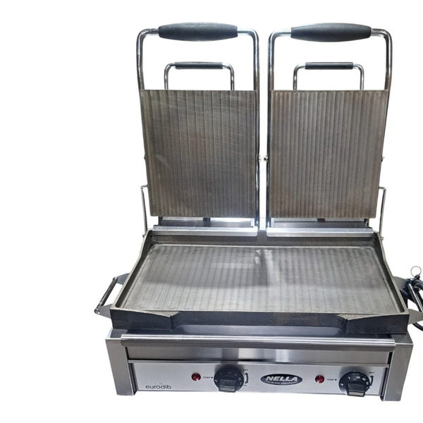 Eurodib SFE02360-240 Double Panini Grill - 18 x 11