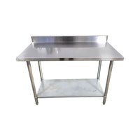 Omcan 22081 Work Table - 48 x 24'' with 4'' Backsplash
