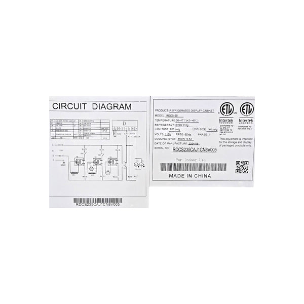 Atosa RDCS-35 Square Glass Floor Refrigerated Display Case - 35 Inch