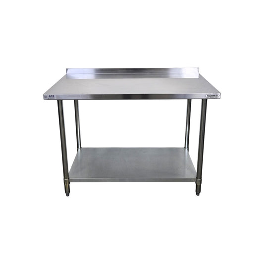 Ace WTB-3048-2R418 SS Work Table with Backsplash