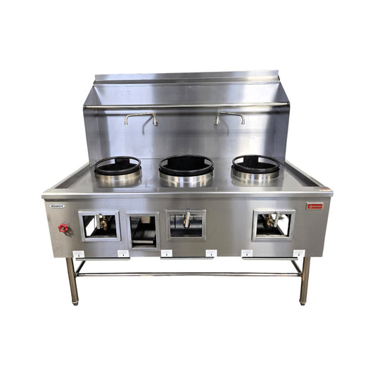 Omcan CE-CN-W3L1-NG Three Chamber Wok Range