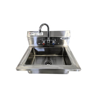 Omcan 44585 Fabricated Hand Sink with 4 Inch Gooseneck Faucet and Drain Basket