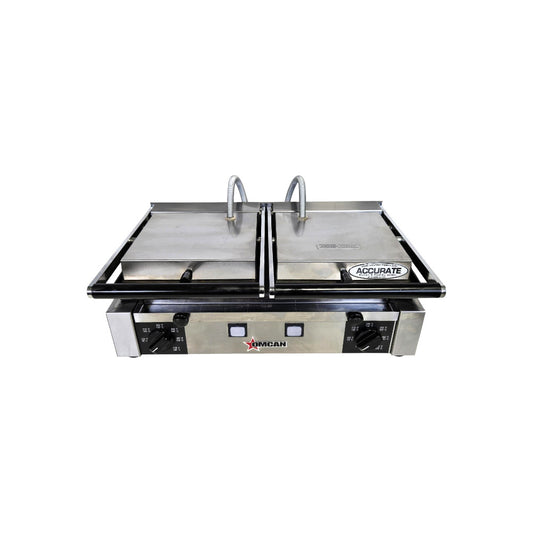 Omcan PDRR-RR Double Panini Grill - 10 x 19''