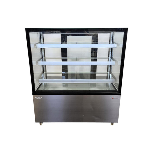 Omcan RS-CN-3071-S Square Glass Floor Refrigerated Display Case 48 Inch