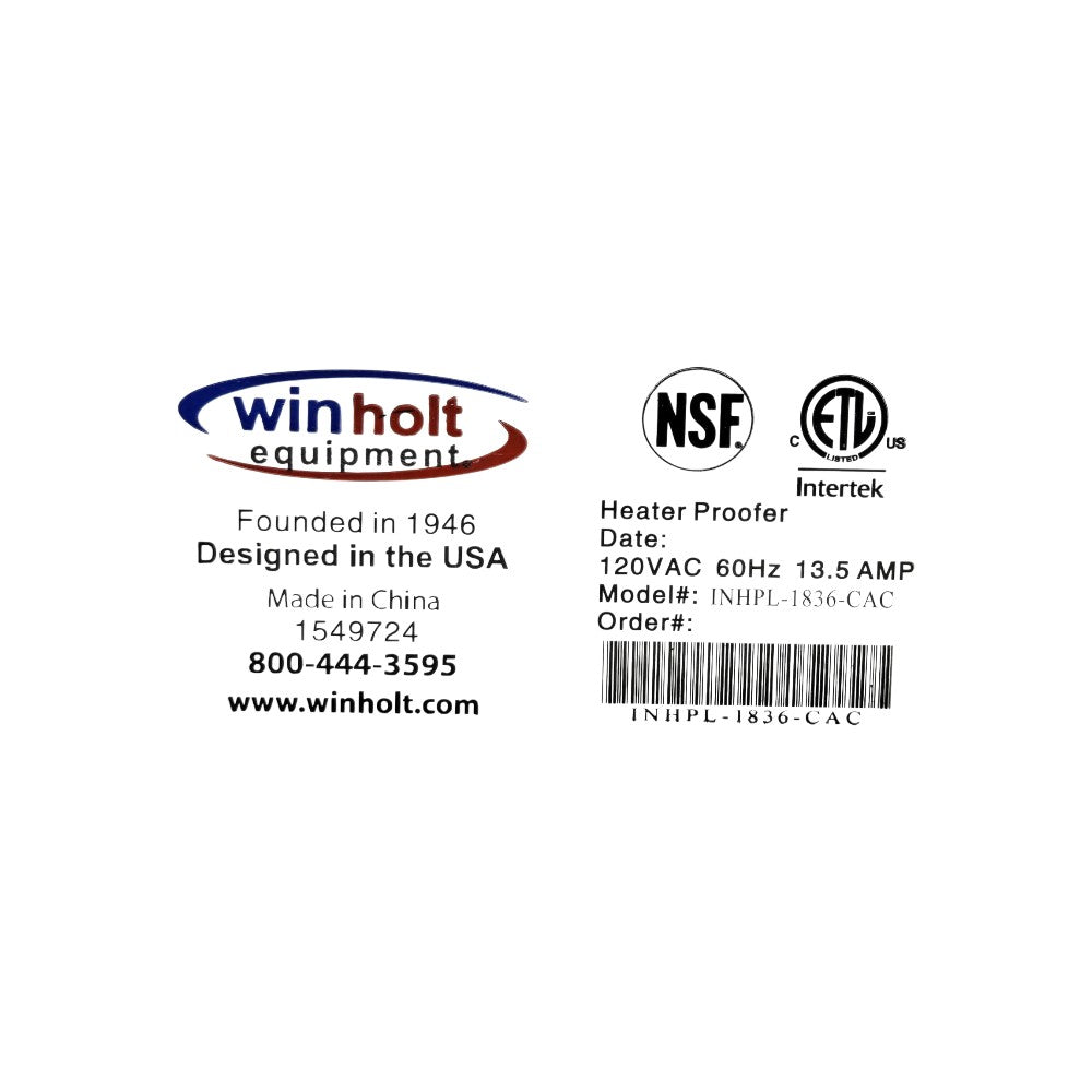 Winholt INHPL-1836-CAC Heated Insulated Proofer