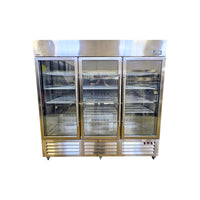 Chefco C-81FG Upright Merchandiser Freezer - 3 Glass Door - 81 Inch
