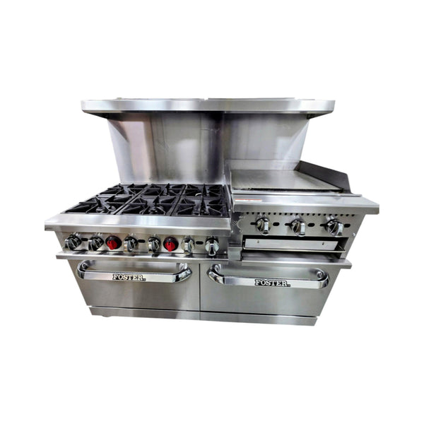 FOSTER FR60-6B24GS-2 Range, 60 inch, NG, 6-Burners w/24 inch Griddle/Salamander