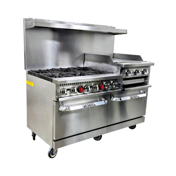 FOSTER FR60-6B24GS-2 Range, 60 inch, NG, 6-Burners w/24 inch Griddle/Salamander