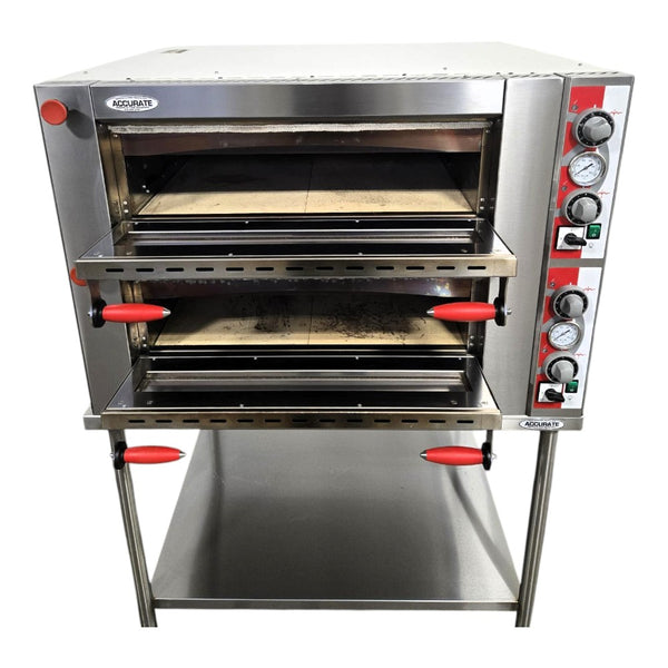 Omcan 40638 Double Chamber Pizza Oven with Tzanet T920 Stand