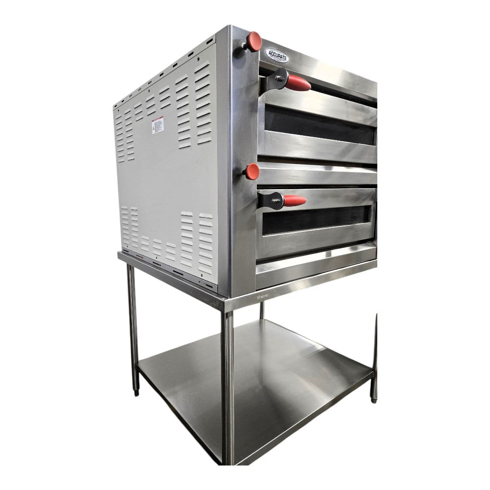 Omcan 40638 Double Chamber Pizza Oven with Tzanet T920 Stand