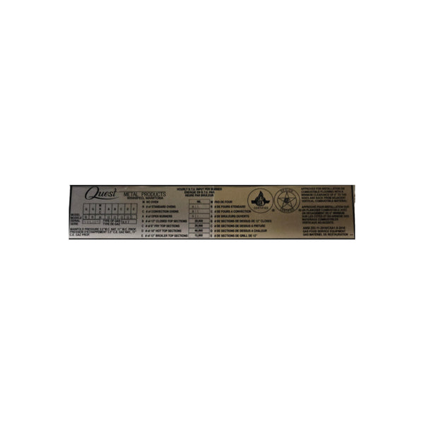 Quest QGM Griddle/ Broiler - Nat Gas