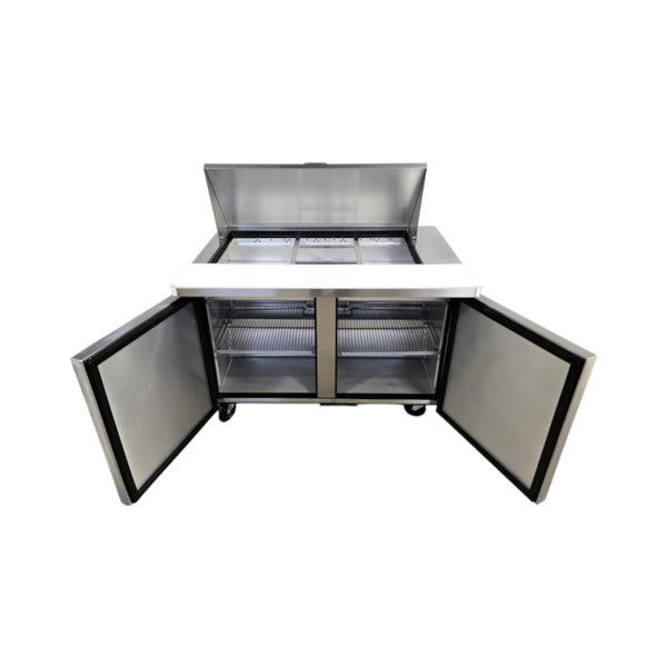 TRUE TSSU-48-18M-B-HC Megatop Prep Table - 2 Solid Door - 48 Inch