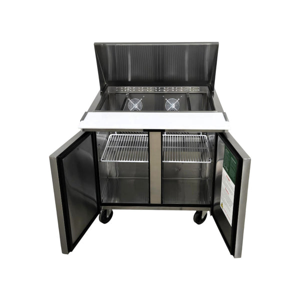 Atosa MSF3615GR Megatop Refrigerated Prep Table - 2 Solid Door - 36 Inch
