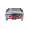 Omcan CE-CN-G24-TP Countertop Gas Griddle - 2 Burners - Thermostatic Control  - 24 Inch