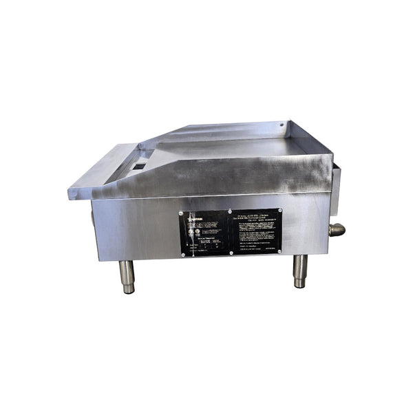 Omcan CE-CN-G24-TP Countertop Gas Griddle - 2 Burners - Thermostatic Control  - 24 Inch